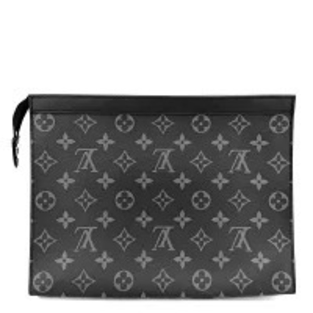 Louis Vuitton Pochette Shoulder Clutch Black Black Eclipse Bag Voyage Hardware